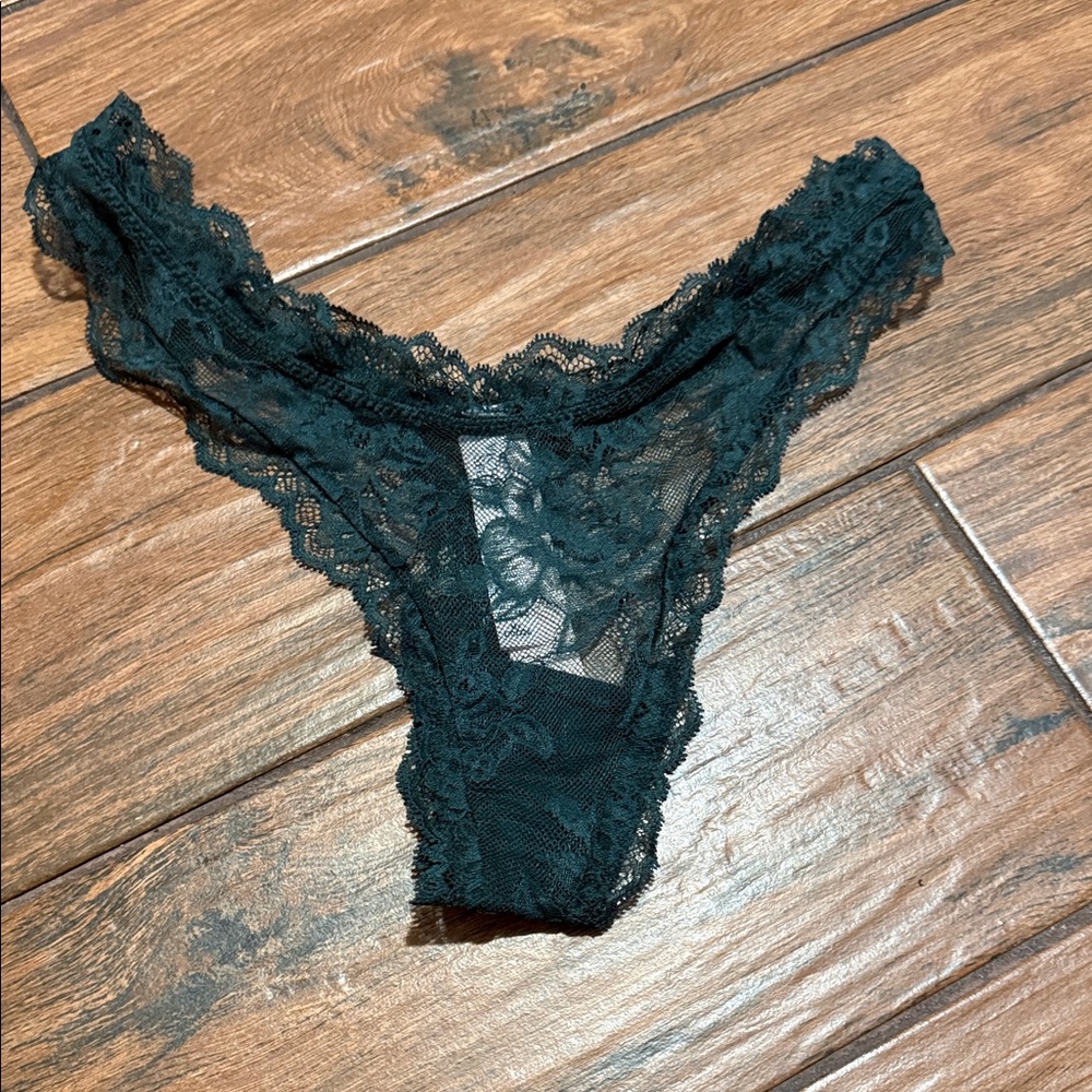 Victoria's Secret Dark Green Lace thong